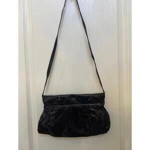 Van Eli womens black snakeskin shimmer print purse